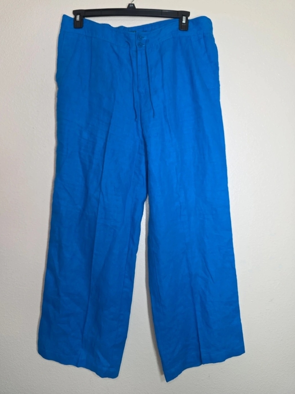 Ralph Lauren Bright Blue Wide-Leg Linen Chinos